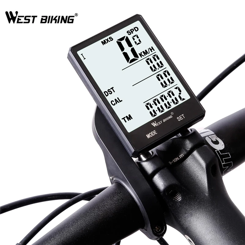 

WEST BIKING Waterproof Bicycle Computer With Backlight Wireless Wired Bicycle Computer Bike Speedometer Odometer Bike Stopwatch