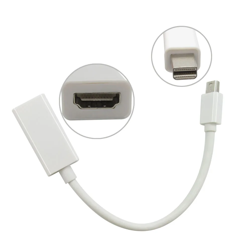 

Mini DisplayPort DP to HDMI 1.3 Adapter Cable Male to Female Mini DP to HDMI Cable Support Audio White 20cm For Macbook 2pcs