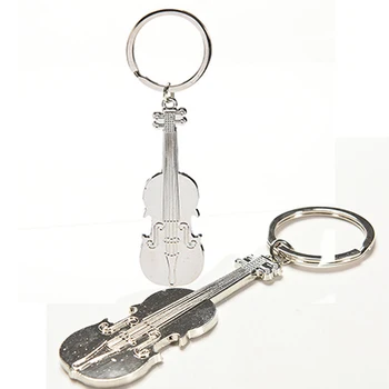 

Mini Creative Charm Key Chain Key Ring Silver Plated For Car Metal Music Symbol Key Chains Musical Note Violin Keychain