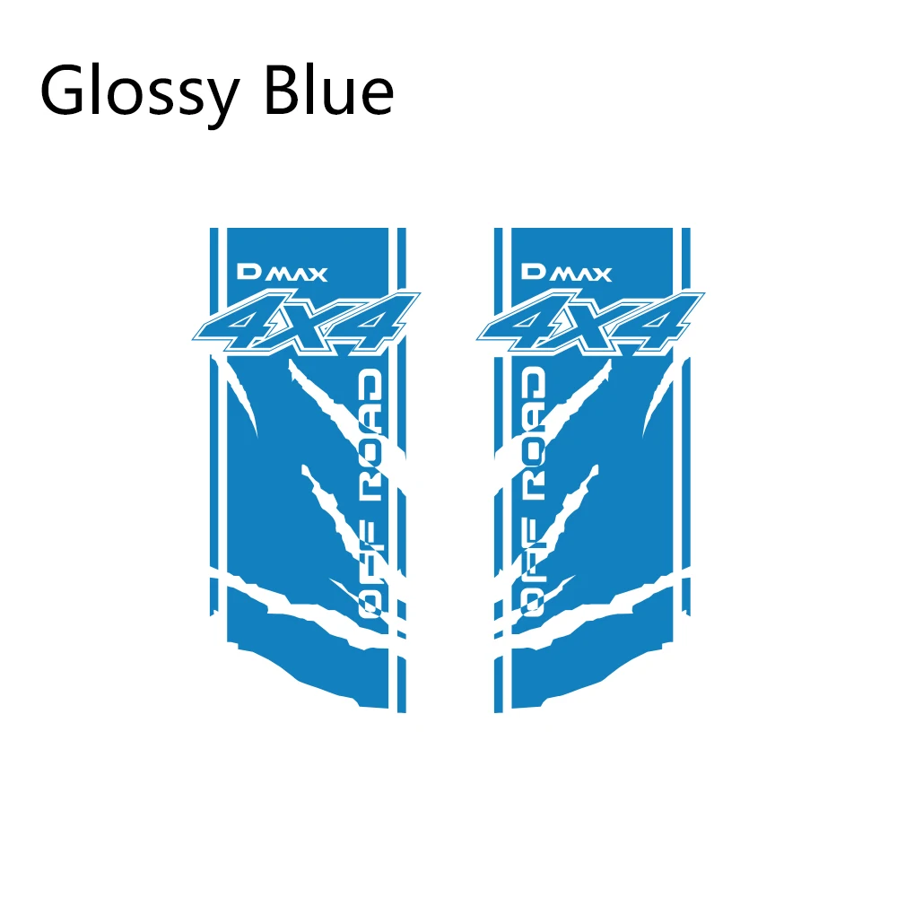 Glossy Blue 2 шт. для isuzu DMAX автомобильные боковые наклейки DIY авто задний багажник виниловая пленка наклейки автомобильные спортивные украшения автомобильные принадлежности для тюнинга - Название цвета: Glossy Blue