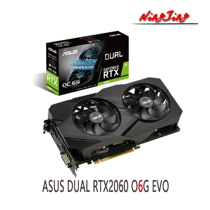 ASUS DUAL RTX2060 O6G EVO RTX 2060 GDDR6  6G  192 Bit Video Cards GPU Graphic Card DeskTop CPU Motherboard NEW O6G O12G latest graphics card for pc Graphics Cards