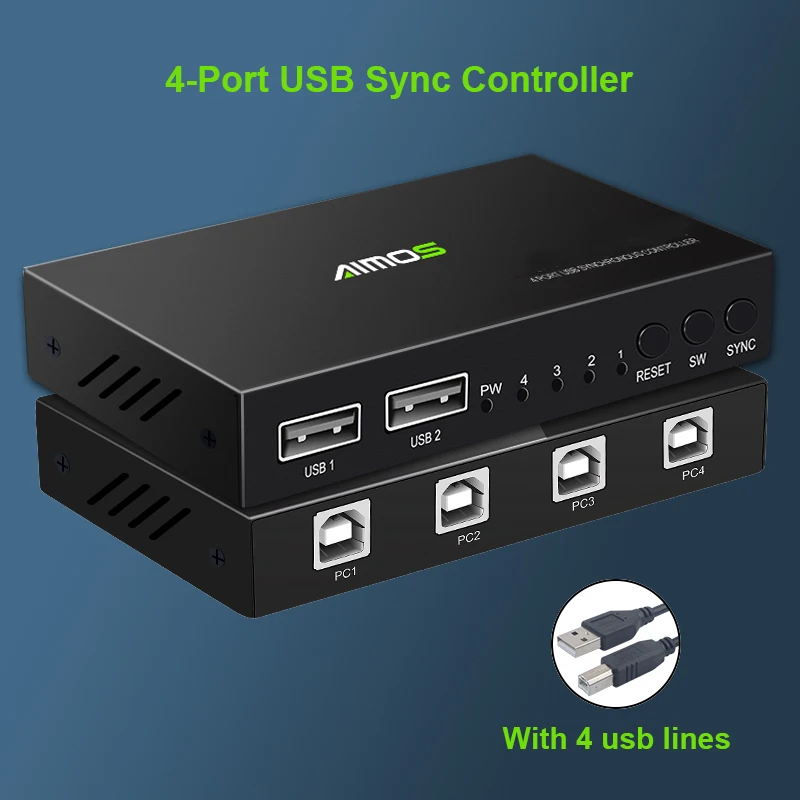 Квм-разветвитель с 4 портами USB устройство для совместного использования