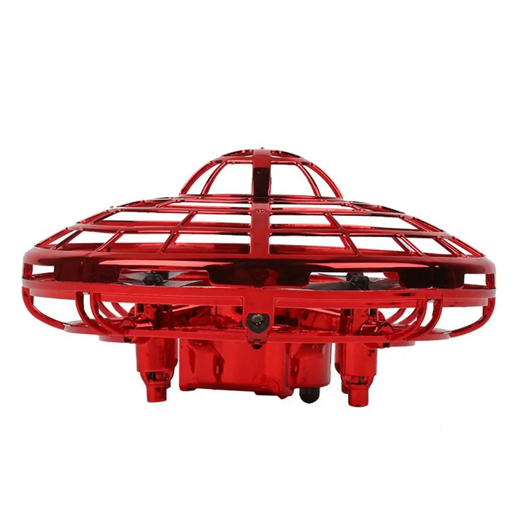 Mini Flying Helicopter Ufo Rc Drone Hand Sensing Aircraft Electronic Model Quadcopter Flayaball Toys Small Drohne For Children - Цвет: Red