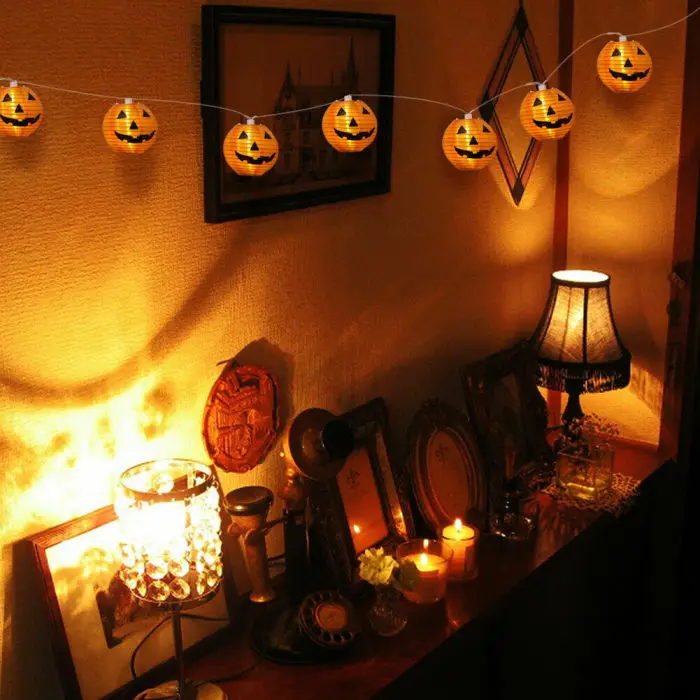 Hot 10 LED Pumpkin String Lights Fairy Lantern Party Home Props Halloween Decor Supplies LSK99