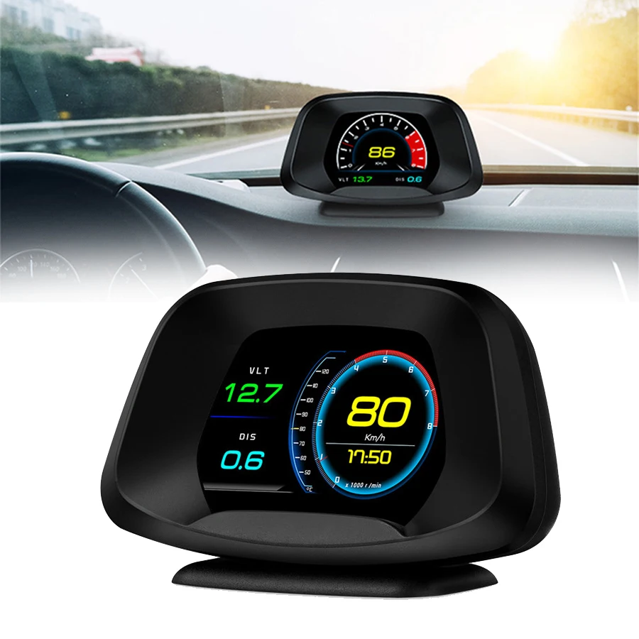 

Car ECU Computer OBD2/GPS Dual System HUD Digital Speedometer Voltage Fuel Consumption RPM Gauge