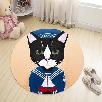 

Circle cat anime pattern Plush Vintage Cassette Tape Indoor Doormat Non Slip Door Floor Mats Carpet Rugs Decor Porch Doormat