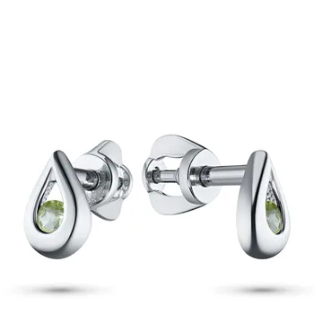

Silver earrings with хризолитом 203676-012-0019