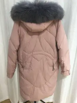 

White Duck Down Jacket Women Big Fur Collar Winter Coat Women Down Coat Puffer Jacket Warm Park Vest Femme Y1464