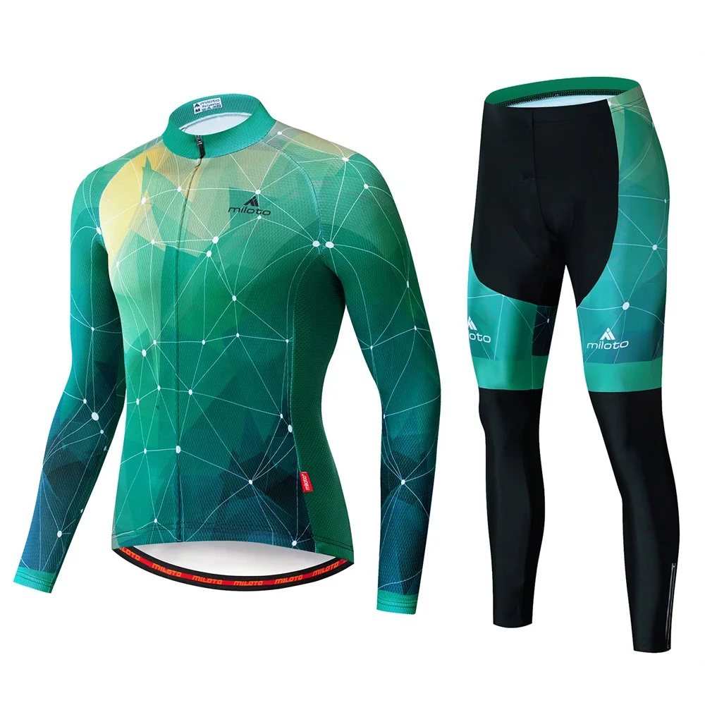 MILOTO, комплект из Джерси с длинным рукавом для велоспорта, дышащая одежда для горного велосипеда, Мужская одежда для гонок, одежда для велоспорта, Ropa Maillot Ciclismo