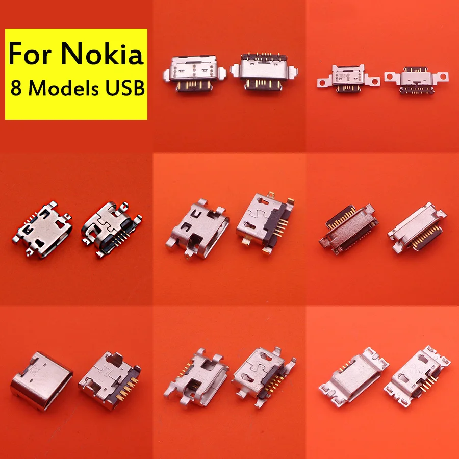5 шт./лот для Nokia детей возрастом 2 3 6 7 Plus 8 1 плюс X5 X6 X7 4 разъем Micro Usb зарядный порт разъем|Шлейфы мобильных