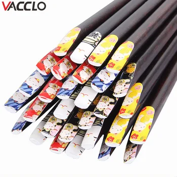 

Vacclo Japanese Style Chopsticks Cartoon Cat Household Wood Chopsticks Anti-scalding Tableware Chinese Reusable Chopsticks