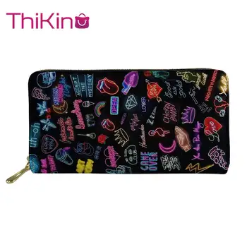 

Thikin Rock Music Pattern Long Wallets Zipper Phone Bag Card Holder for Punk Ladies Clutch Purse Carteira Handbags Notecase 2019