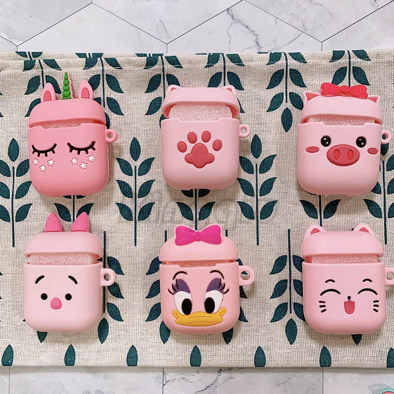 

3D Earphone Case For Airpods Case Cartoon Silicone Cute Bear Cover For Apple Air pods 2 Case For Earpods Case Headphone Strap 1
