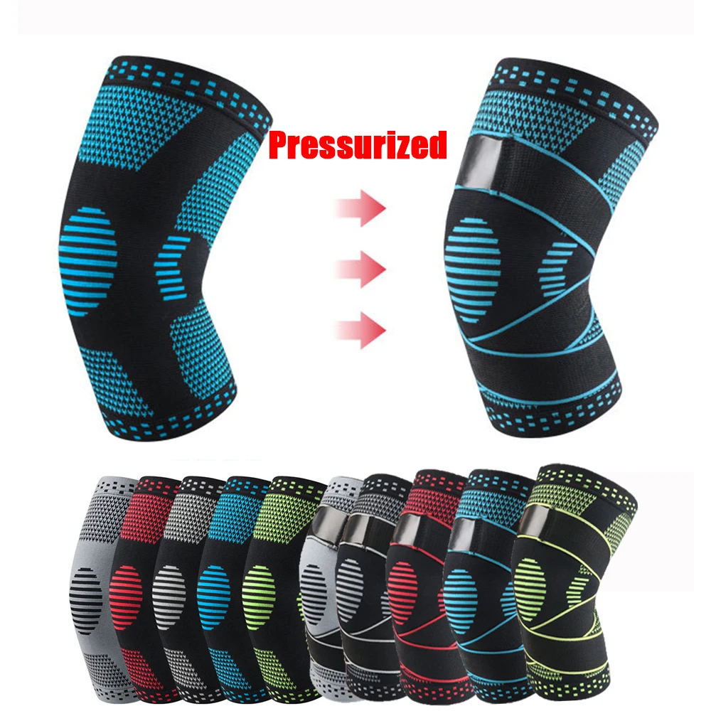 

5C Sports Lace-up Kneepad Men Pressurized Elastic Knee Pads Support Fitness Gear Basketball Volleyball Brace Protector