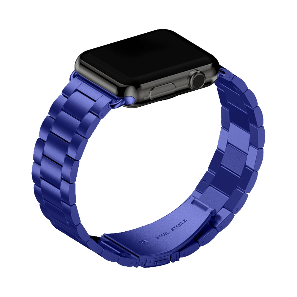 Металлический ремешок из нержавеющей стали для Apple Watch 44 мм браслет iWatch серии 5 4 3 2 40 мм браслет 42 мм 38 мм Замена - Цвет ремешка: Blue