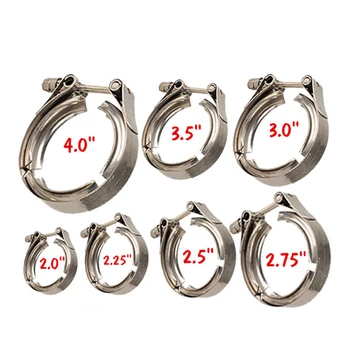 ZUCZUG จาก 1.5 นิ้วถึง 6.0 นิ้ว SS304 Anti-Rust อุณหภูมิความต้านทาน Exhaust V Band Clamp (Clamp เท่านั้น, ไม่รวมหน้าแปลน) 1