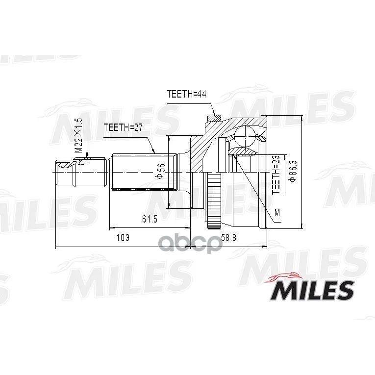 Шрус Nissan Primera 1.8 97-01 Нар. Miles Ga20318 Miles арт. GA20318
