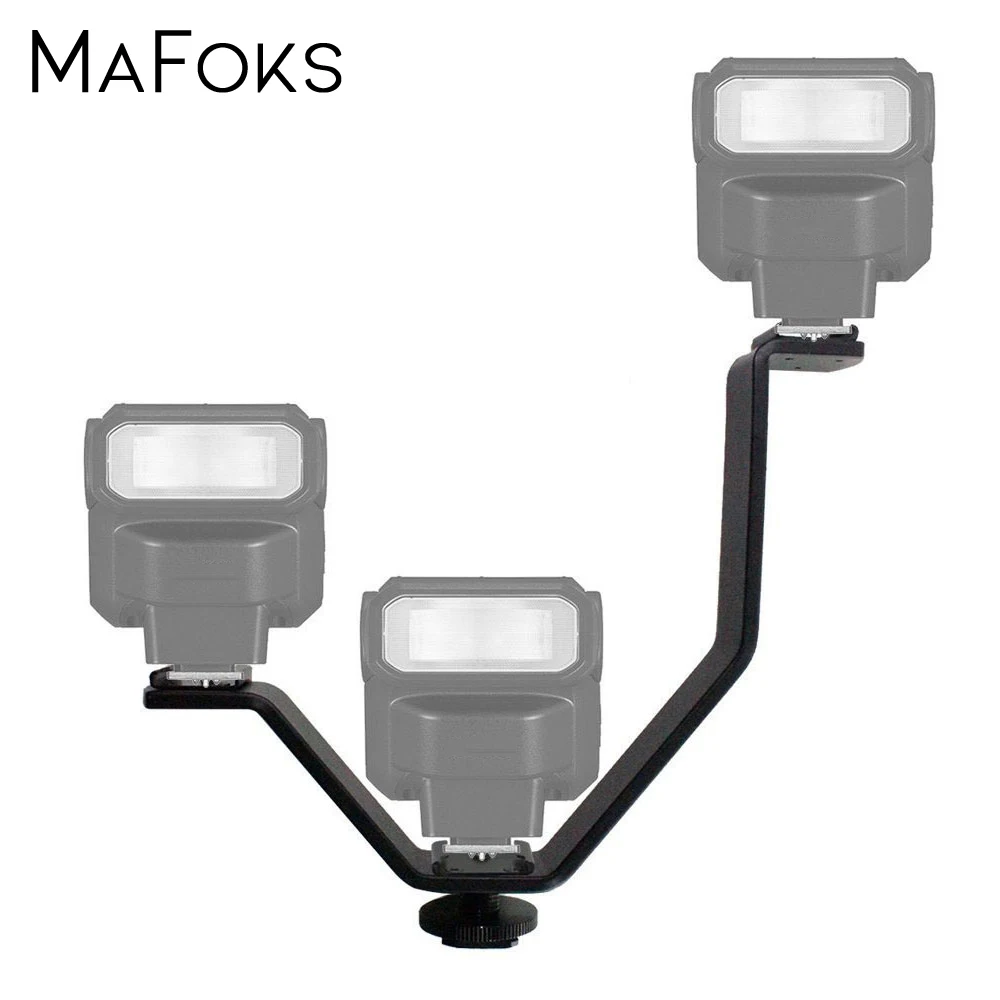 Многофункциональная камера тройной Горячий башмак V кронштейн вспышки для