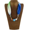 New Women Colorful Wrap Scarf Multi-style Decorative Jewelry Necklace Pendant Scarf Hijabs Femme Head Scarves 2