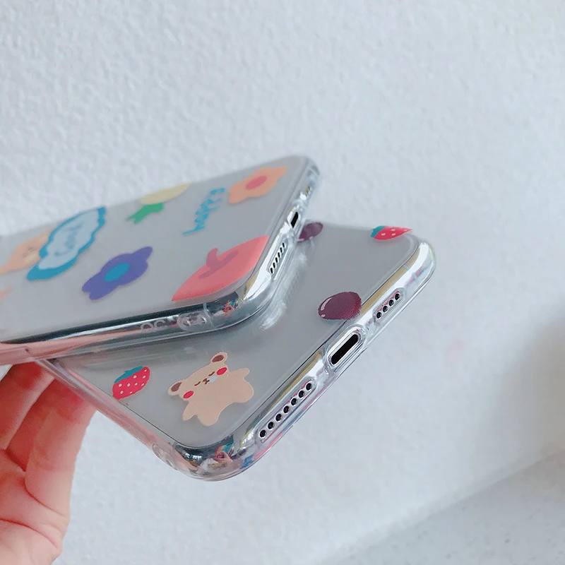 Чехлы для телефонов с милым мультяшным медведем для iPhone 11Pro Max 6 6s 7 8 Plus 11 X Xs Max Xr высококачественный прозрачный мягкий чехол Fundas Capa