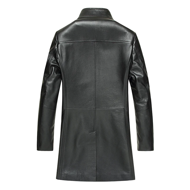 

Genuine leather jacket men 100% cow leather coat spring autumn long windbreaker slim fit veste cuir homme 19858 KJ3846