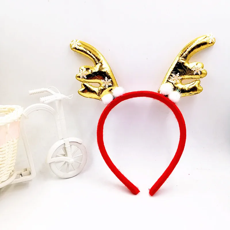 Cute Christmas Theme Headband Santa /Snowman /Deer /Bear/ Glove Non-woven Kids Adults Head Clasp Xmas Gift Home Decoration - Цвет: E