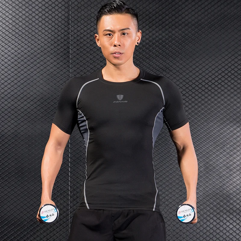 Sport T Shirt Men Compression Tight Fit 