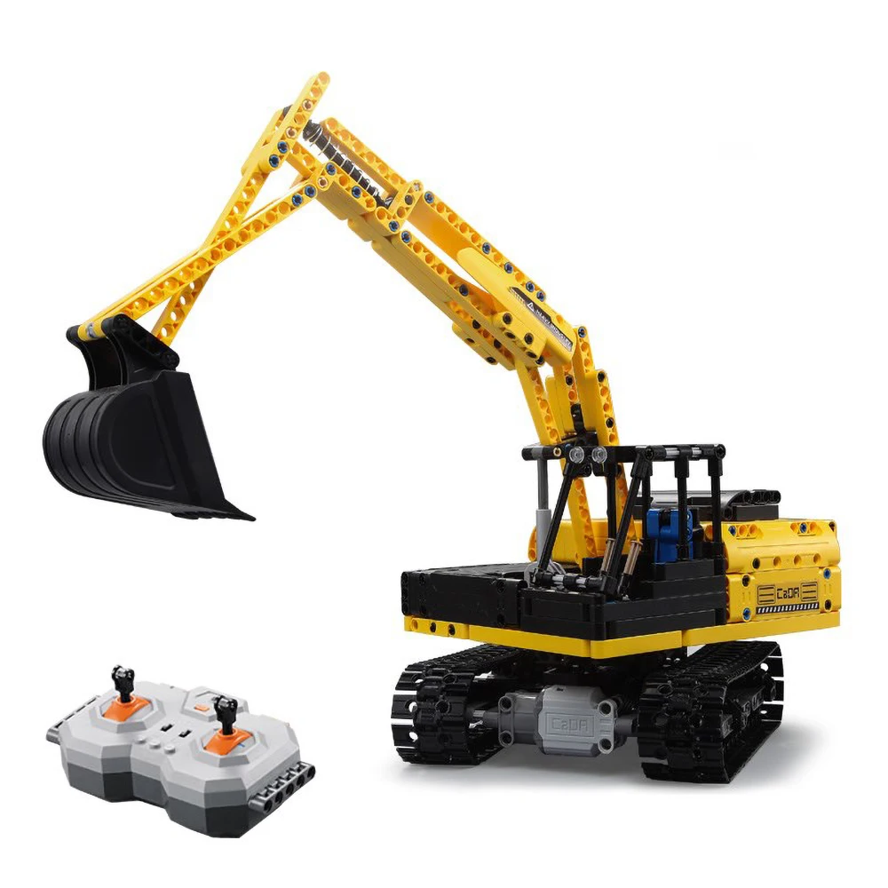 Двойной E Cada C51057W 544 шт 2,4G RC автомобиль экскаватор строительные блоки кирпичи техника Дети DIY собрать RC игрушки для детей подарок