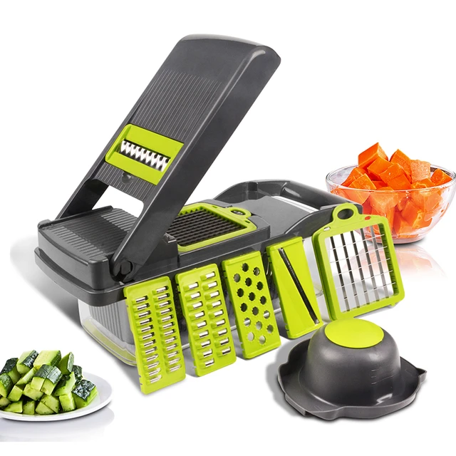 Multifunctional Vegetable Chopper Cutter Fruit Slicer Grater Shredders  Drain Basket Slicers,15 In 1 Gadgets Kitchen Accessories