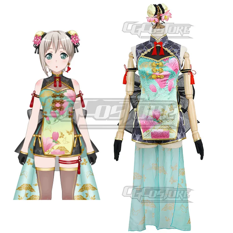 Bang Dream! Костюм для косплея Aoba Moca Аниме игра после свечения платья чонсам Рождество