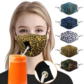 

Fashion Face Mask With Hole For Drinking Protective Mask Reusable Washable Antis Pollution Facial Mask Unisex Cotton Masks