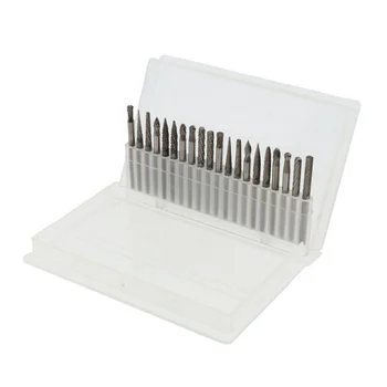 

20Pcs 3Mm Shank Tungsten Steel Rotary Files Diamond Burrs Set Fits Dremel Tool For Woodworking Drilling Carving Engraving