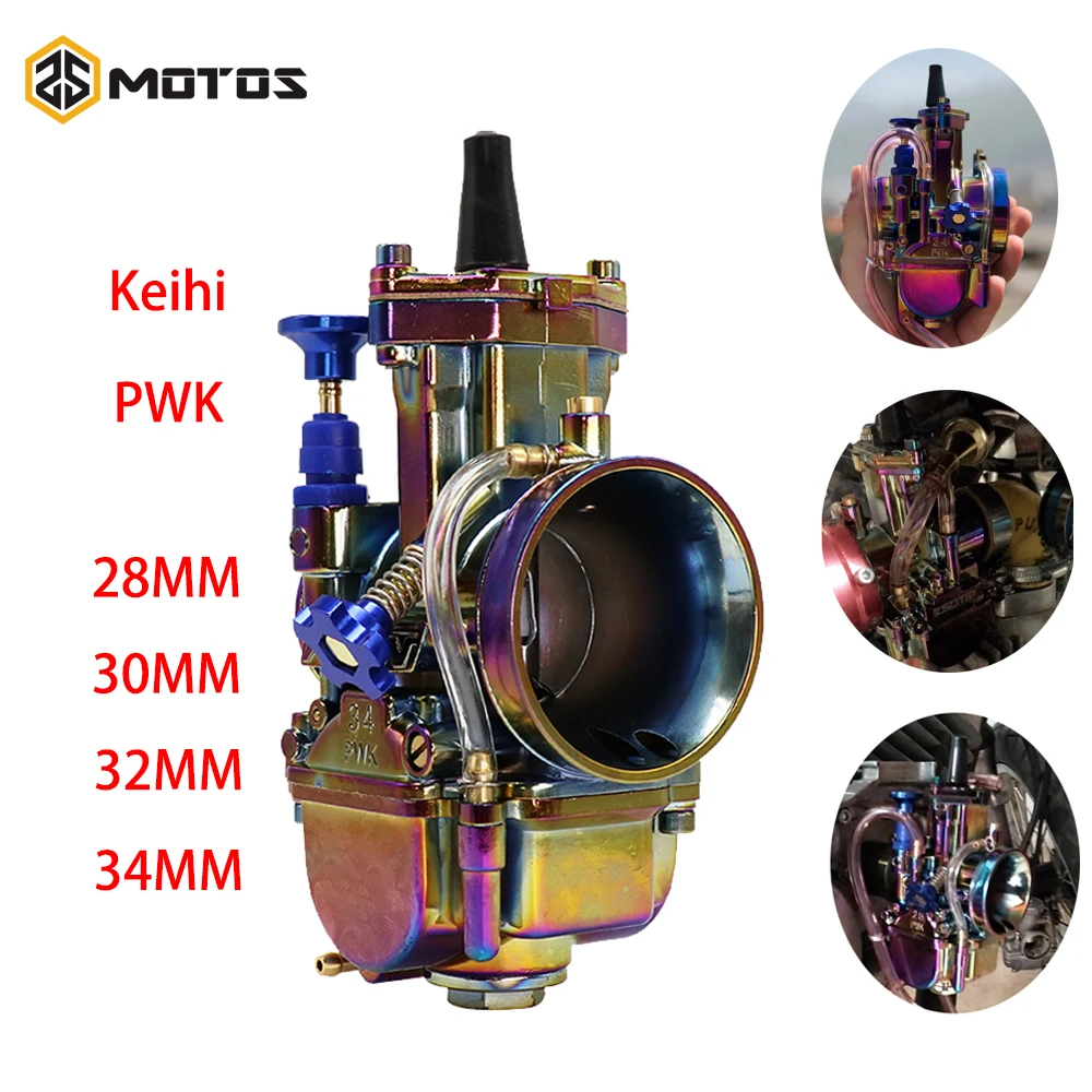 ZS MOTOS Универсальный 28 мм 30 мм 32 мм 34 мм Keihin PWK мотоцикл карбюратор для 4 т двигателя покрытие цвет Карбюратор с power Jet