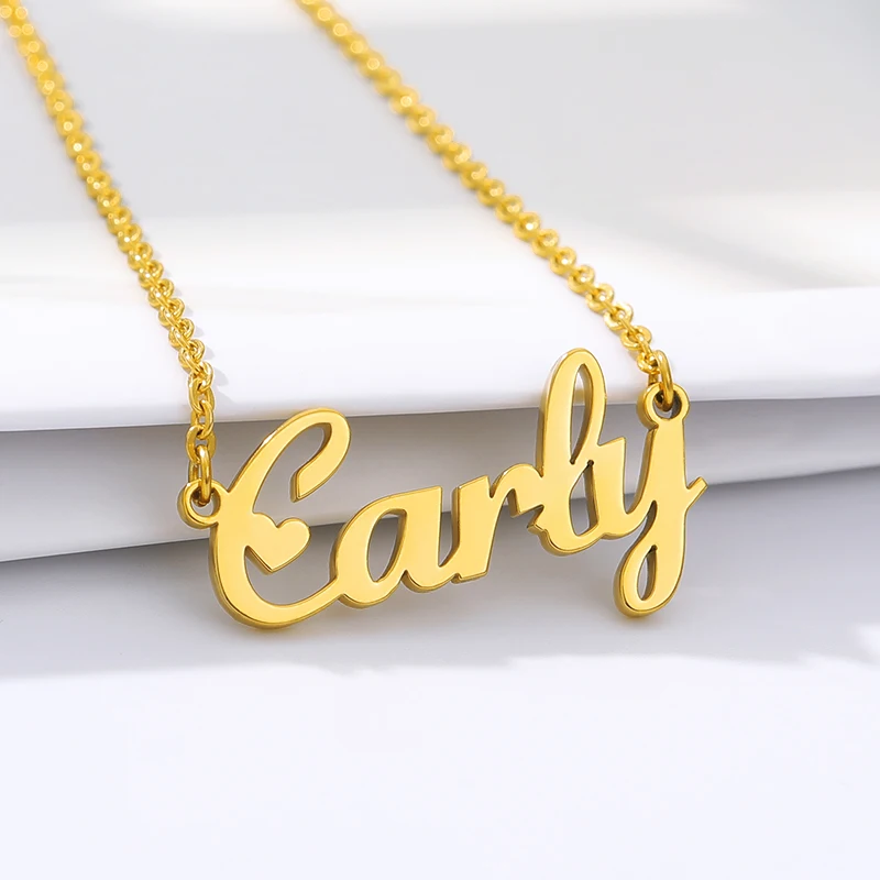 

Personalized Custom Name Necklaces Silver Gold Chain Stainless Steel Nameplate Necklace for Women Girls Jewelry Unique Gifts