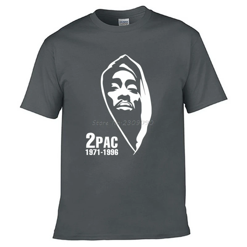 Dark gray Новая модная мужская женская футболка Тупак Шакур 2Pac футболка рок футболка Летний стиль хип-хоп Мужская футболка Топы - Цвет: Dark gray