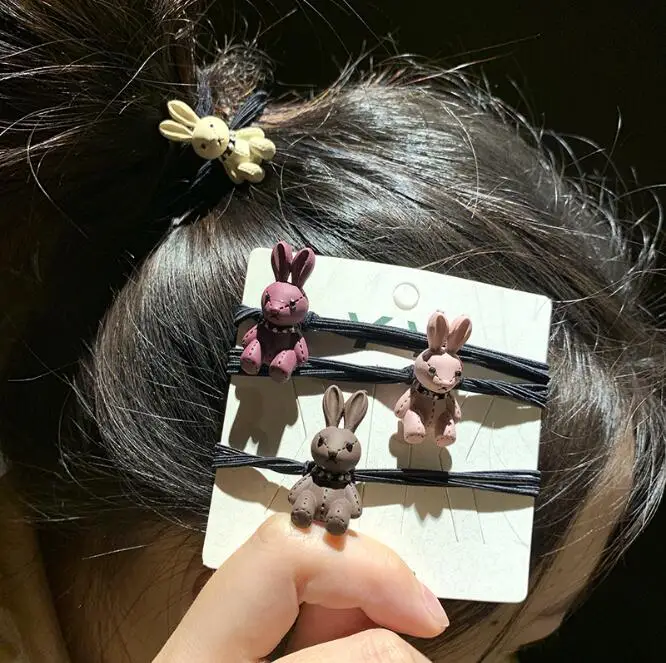 Faixa de Cabelo Elástico do Cabelo Lote Faça Você Mesmo Simples Multi Resina Leveret Little Bear Elasticidade Styling Ferramentas Acessórios Ha1326 120 Pçs –