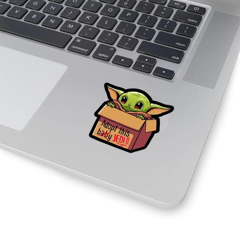 5PCS Cartoon Star Wars Baby Yoda Stickers For Kids Waterproof PVC Laptop Luggage Skateboard Motorcycle Sticker 5
