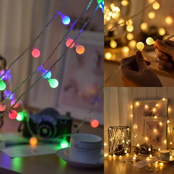 

New 20Leds Ball String Lamp Wedding Christmas Decoration String Light Battery Powered xmas Decoration 3m