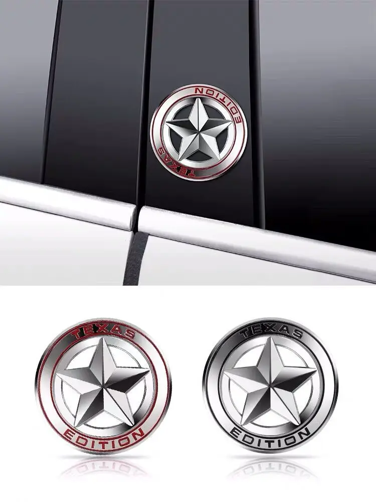 

1 Pcs 3D Metal TEXAS EDITION Pentagram Emblem Badge Fender Side Tail Body Car Sticker For JEEP Wrangler Liberty Grand Cherokee