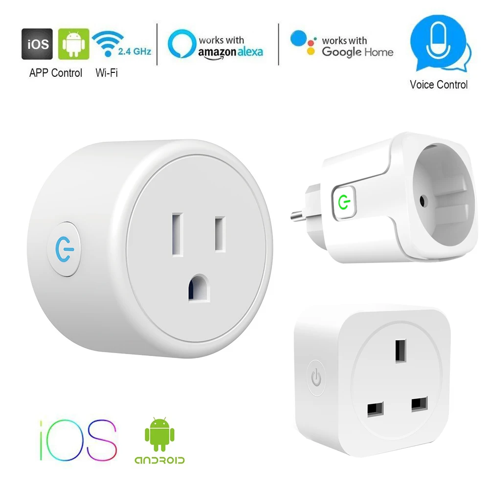 

Smart Plug Wifi 10A/16A Smart Socket Tuya Smart Life App Remote Control EU US UK Plug Work with Alexa Google Home Mini IFTTT