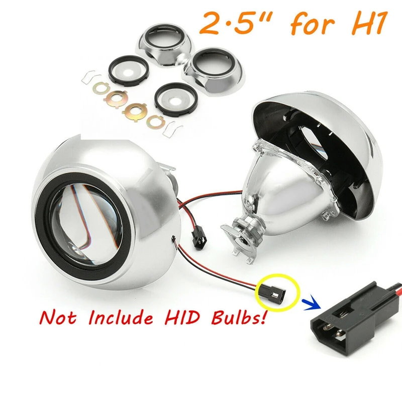 LHD 2 шт. 2,5 дюймов мини би-ксенон H1 HID фары проектор Объектив Halo Кольцо Hi/Lo