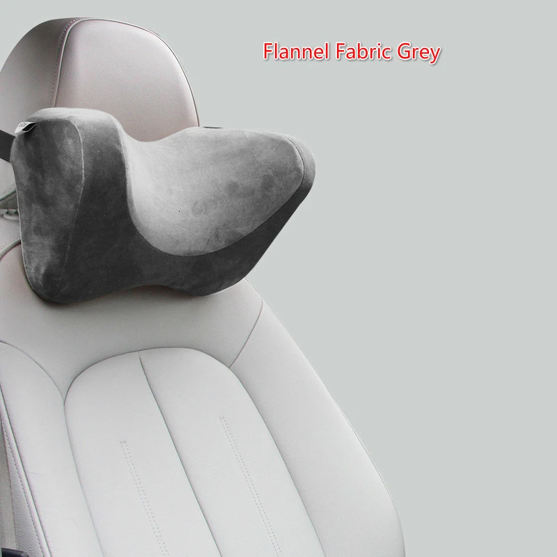 Flannel fabric-Gray Универсальные автомобильные подушки для шеи, дышащая Автомобильная подушка для подголовника, Автомобильная подушка для шеи с эффектом памяти, аксессуары для салона автомобиля - Цвет: Flannel fabric-Gray