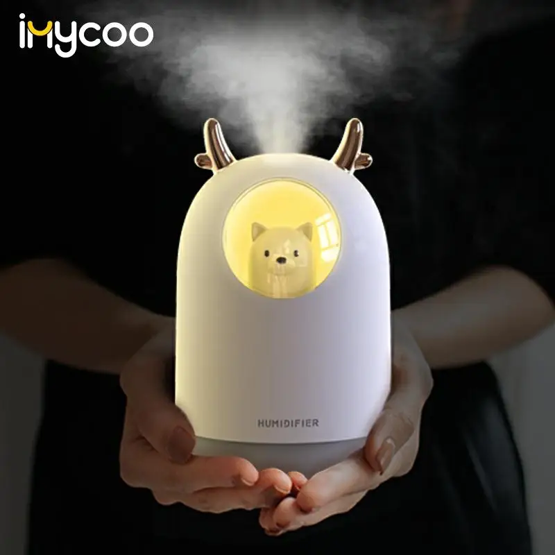 

300ML Pet Ultrasonic USB Air Humidifier Aroma Essential Oil Diffuser Cool Mist Maker Fogger With Color LED Lamp Humidificador