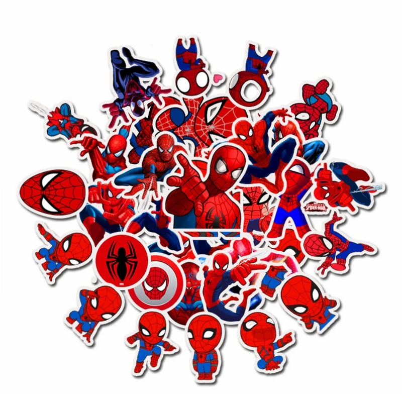 

35pcs Cartoon Super hero Spiderman Stickers Anime Graffiti Sticker to DIY Luggage Laptop Skateboard Motor Bicycle Guitar Fridge