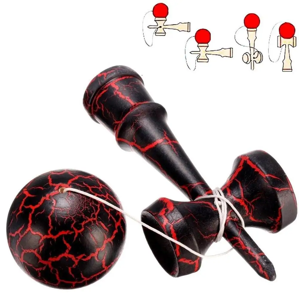 Полная трещина на Kendama деревянный шар образование традиционная игра игрушка
