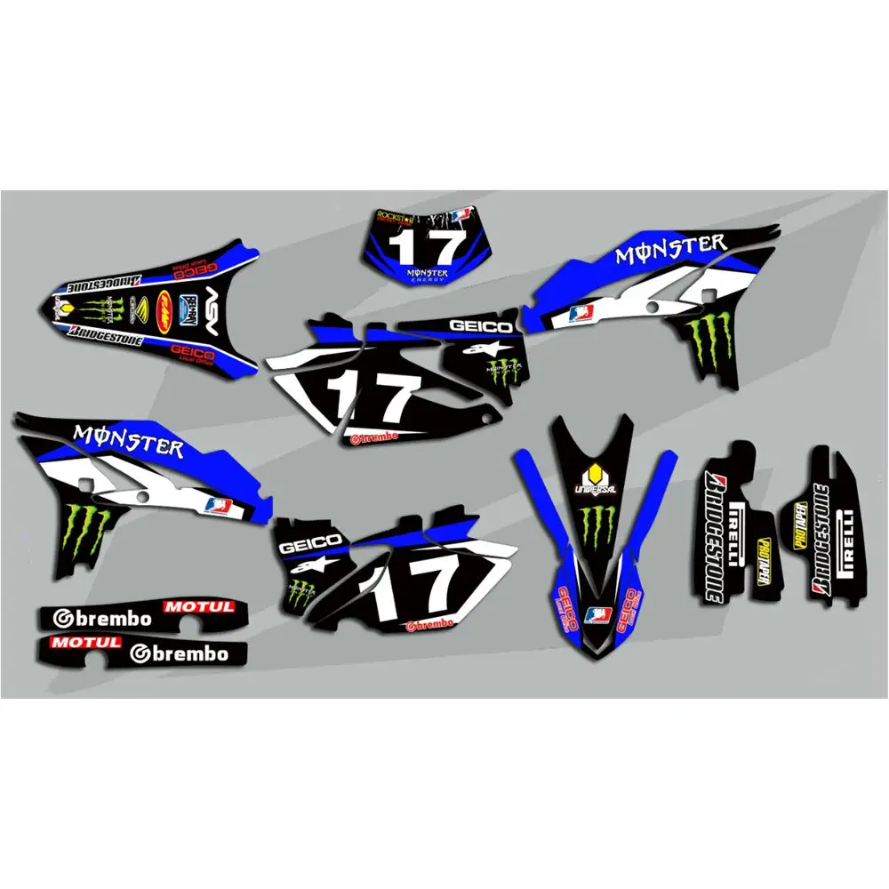 

New Full Graphics Decals Stickers Custom Number Name Glossy Bright Stickers Waterproof for YAMAHA WR450F 2012-2015