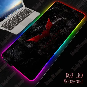 

Batman Logo Gaming Computer Mousepad RGB Large Mouse Pad Gamer Big Mause Pad XXL PC Desk Play Mat with LED Backlit