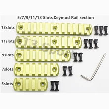 5,7, 9,11, 13 слотов Keymod Handguard Низкопрофильная 20 мм 1913 Пикатинни Вивер рельсовая секция Сверхлегкая система крепления