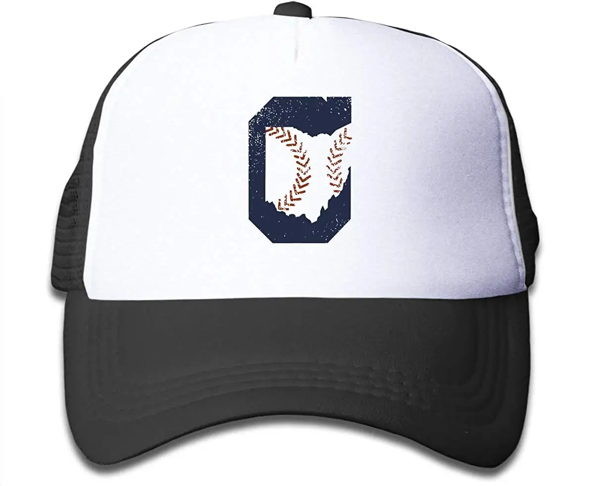 Детская бейсбольная бейсболка для дальнобойщика из Кливленда и Огайо с регулируемой сеткой для мальчиков и девочек