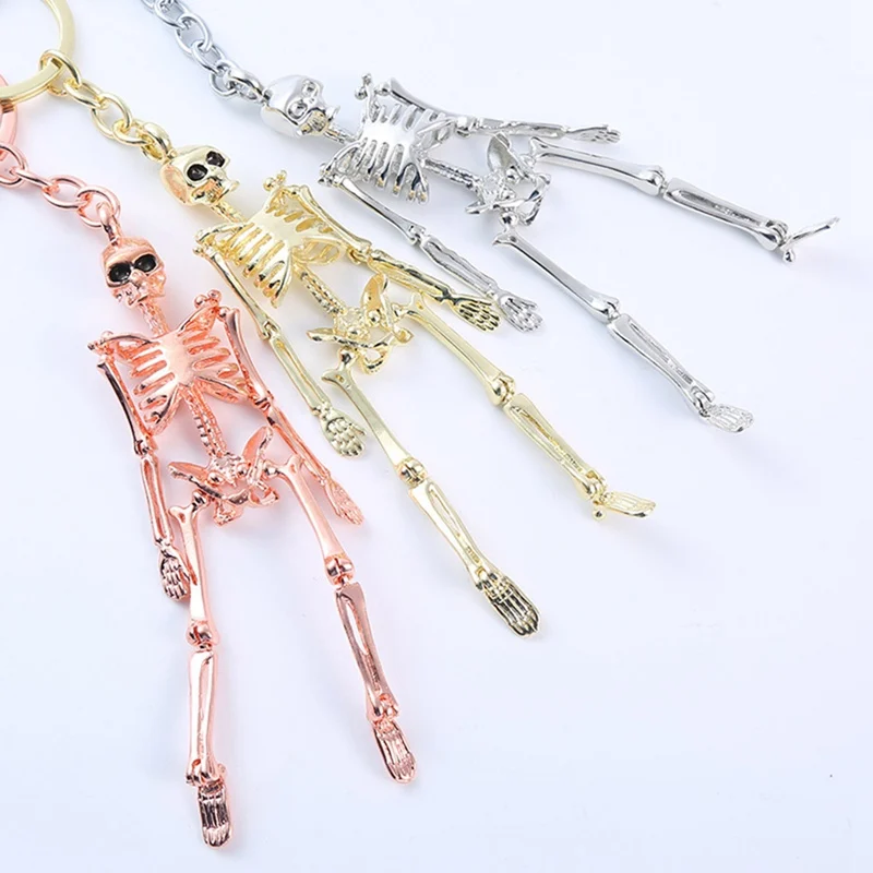 

Fashion Skull Keychain Easter Three-dimensional Keychain Gifts Keyring Jewelry Accessories Alloy Metal Skull Key Holder With Box